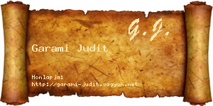 Garami Judit névjegykártya